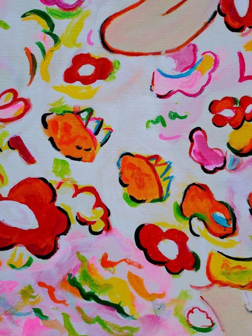 l*h様 【F6号】ロッカクアヤコ　肉筆保証/表裏サイン/アクリル/油彩/絵画/