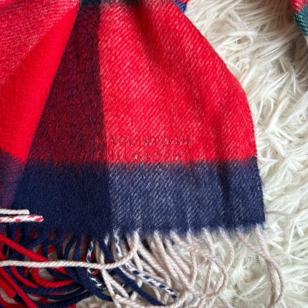 未使用 マッキントッシュフィロソフィー カシミヤ100% 大判ストール マフラー