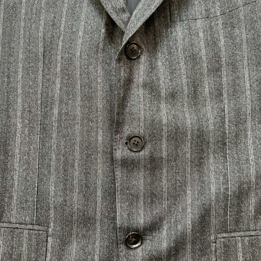 美品✨SHIPS 高級生地ゼニア ストライプ スーツ 総裏 本切羽 48 L相当