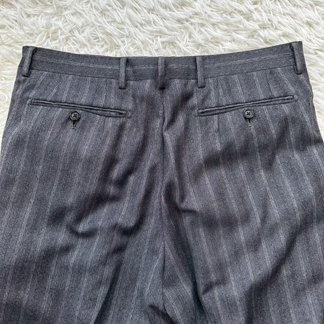 美品✨SHIPS 高級生地ゼニア ストライプ スーツ 総裏 本切羽 48 L相当