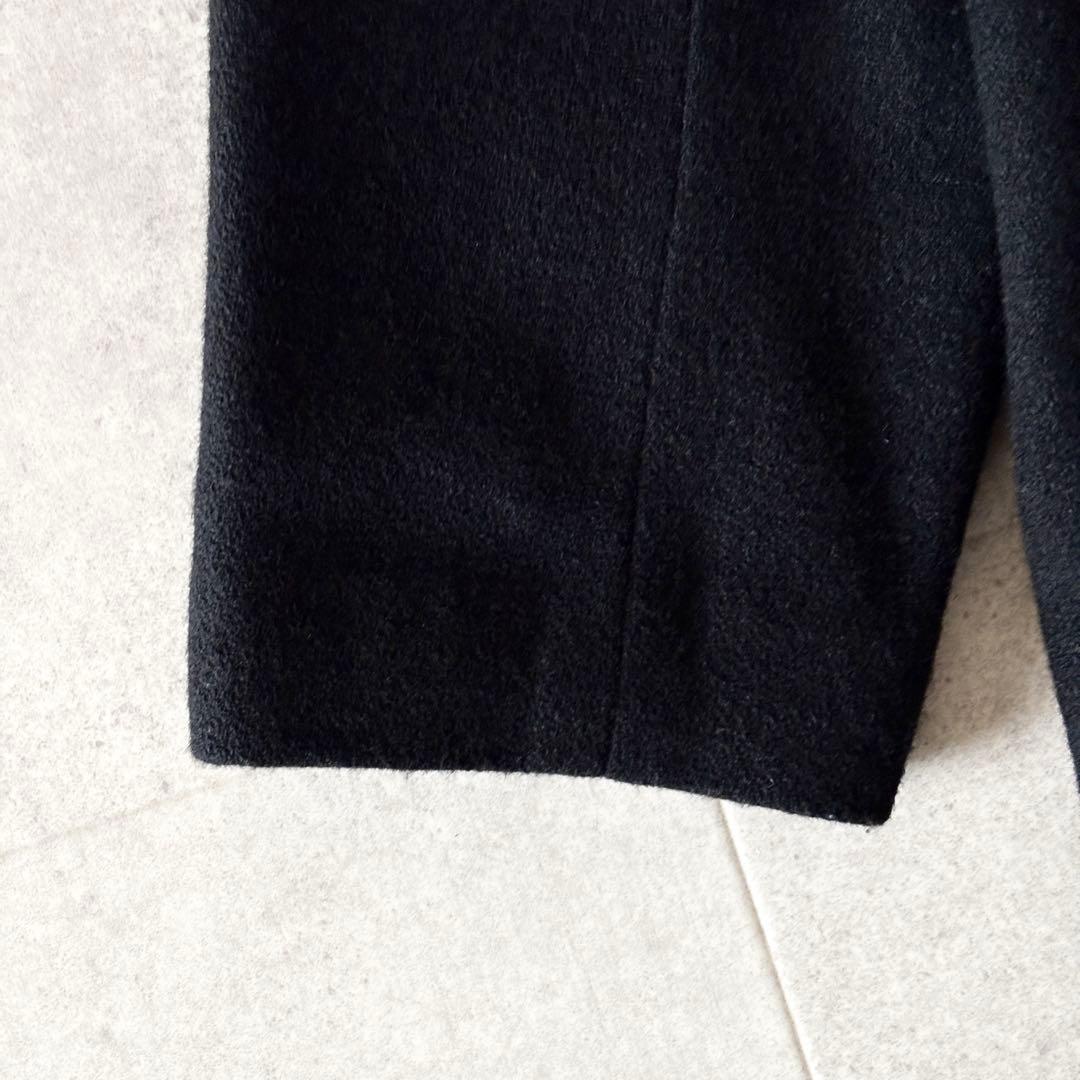 極美品✨️ミズイロインド チェスターコート フリー ブラック ウール ミドル丈