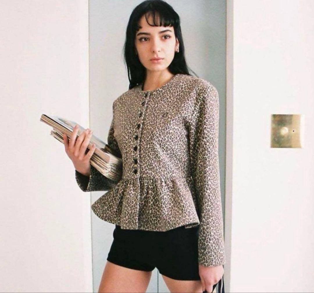 Bibiy. PEPURAMU CARDIGAN レオパード