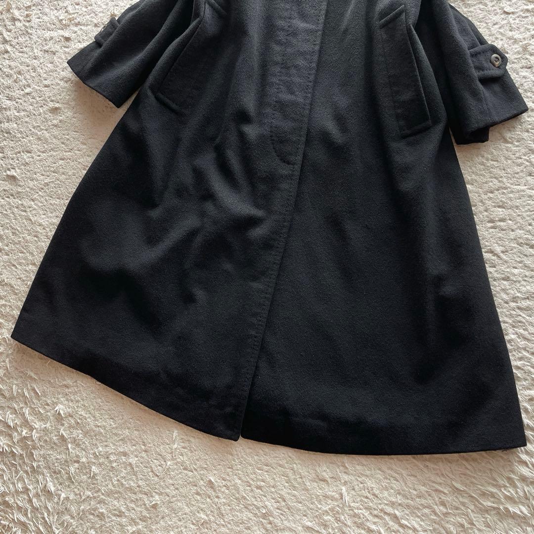 【美品】バーバリー チェスターコート 金タグ マキシ丈 カシミヤ シルク 黒