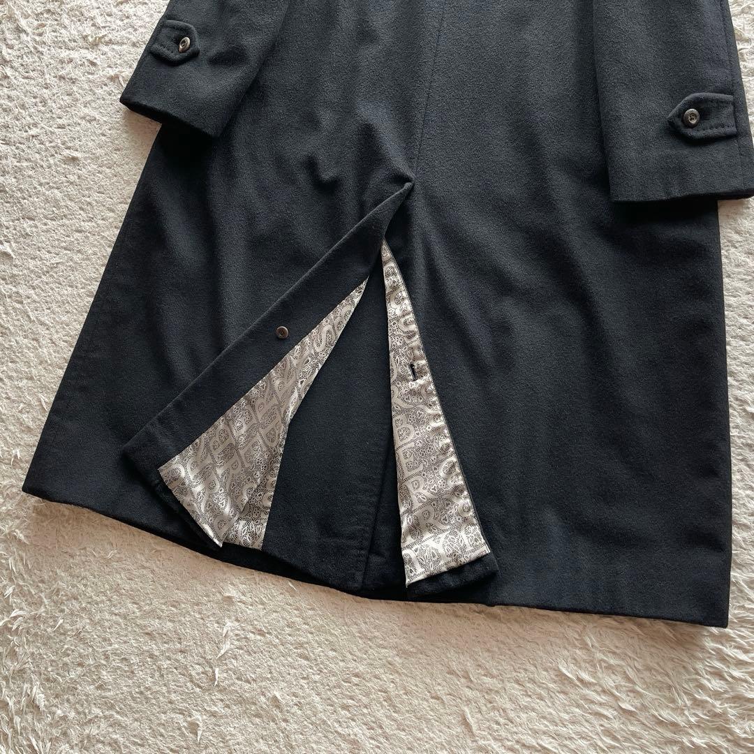 【美品】バーバリー チェスターコート 金タグ マキシ丈 カシミヤ シルク 黒