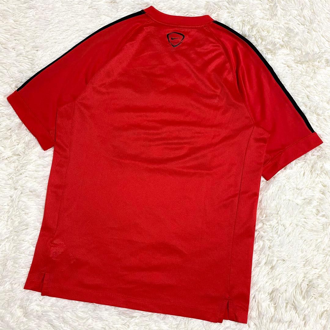 ナイキ　マンチェスターU　ゲームシャツ　Tシャツ　刺繍ロゴ　レッド　L