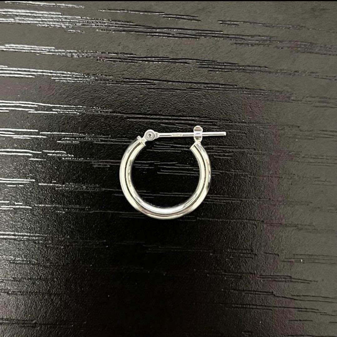 K14 14金 ホワイトゴールド フープピアス2mm×15mm