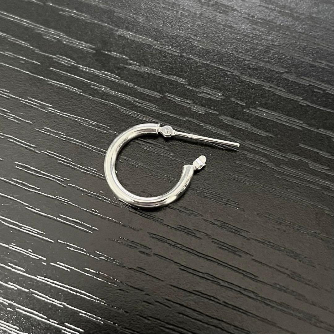 K14 14金 ホワイトゴールド フープピアス2mm×15mm