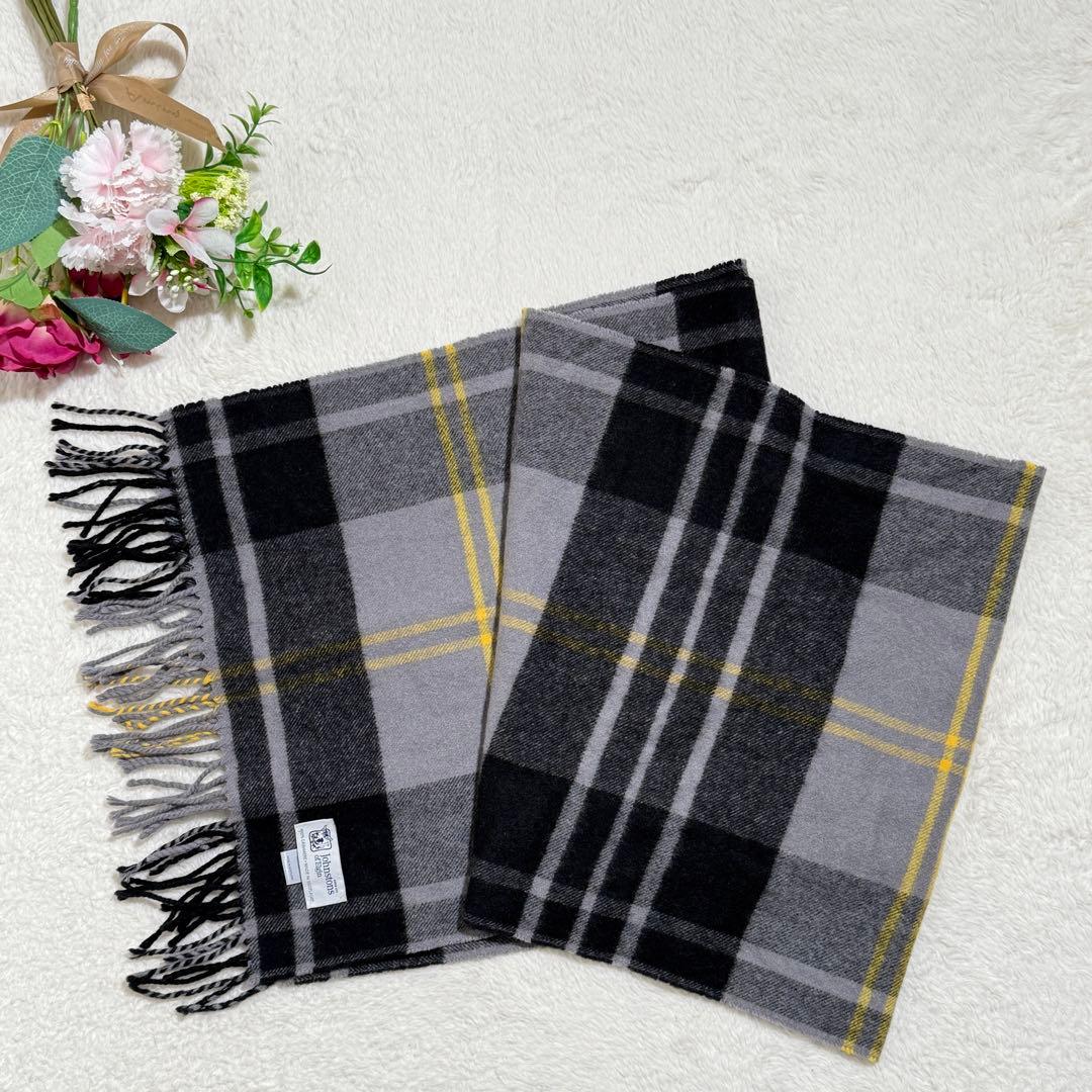 美品✨　ジョンストンズ　グレーマクファーソン　カシミヤ100％　チェック柄　現行