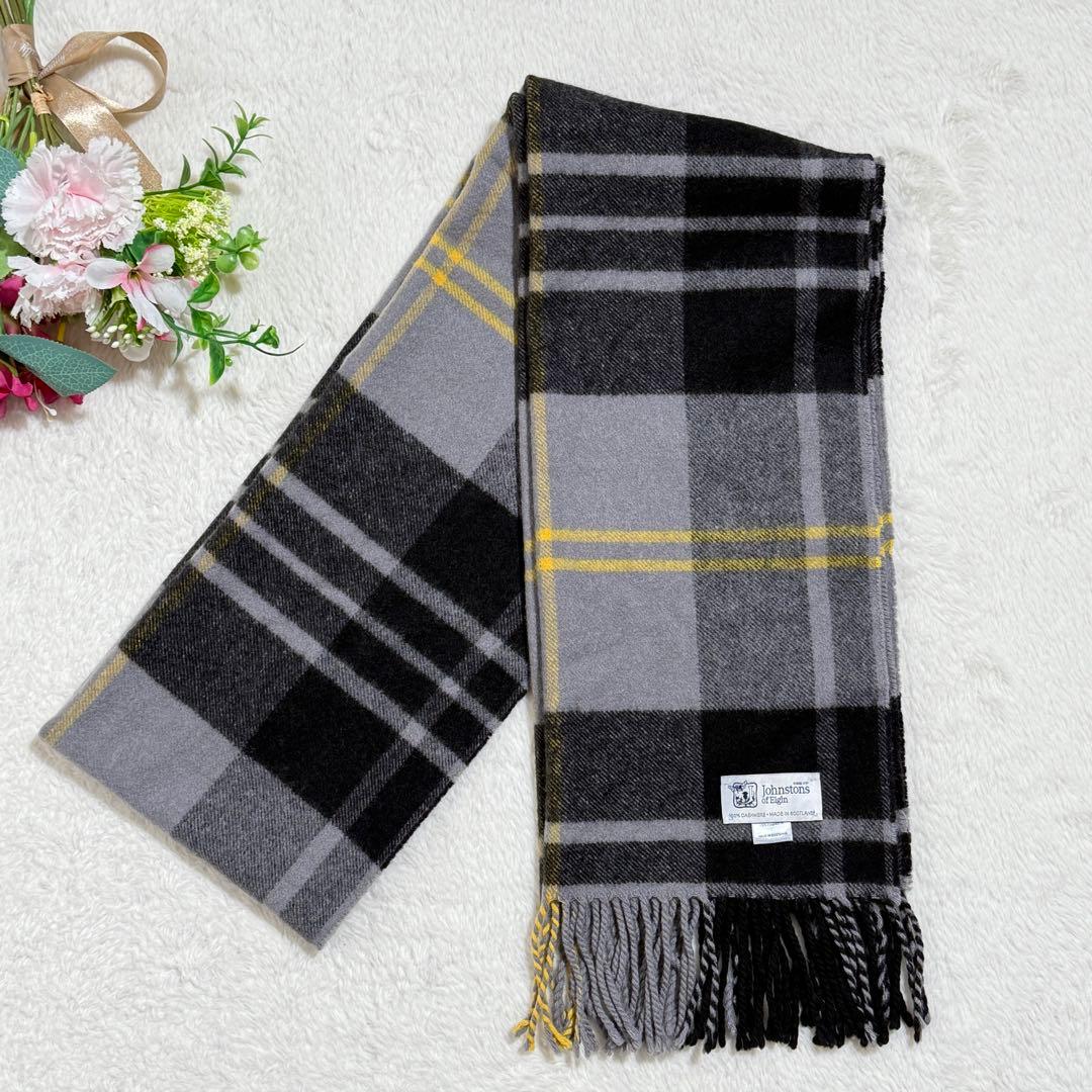 美品✨　ジョンストンズ　グレーマクファーソン　カシミヤ100％　チェック柄　現行
