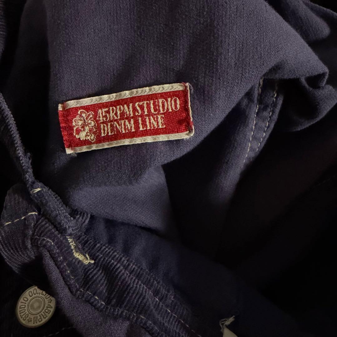 45rpm 45r コーデュロイオーバーオール　オールインワン　インディゴ　藍染