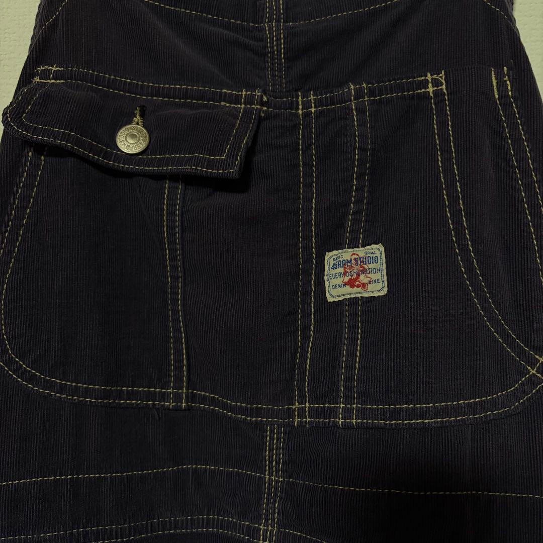 45rpm 45r コーデュロイオーバーオール　オールインワン　インディゴ　藍染