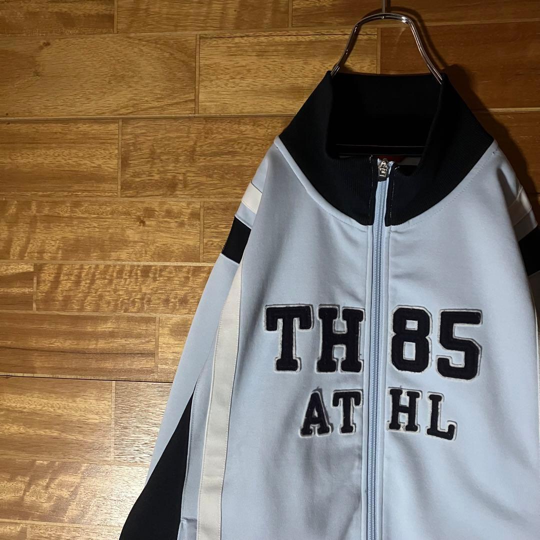 トミーヒルフィガー　トラックジャケット　ジャージ　水色　ネイビー　刺繍　L〜XL