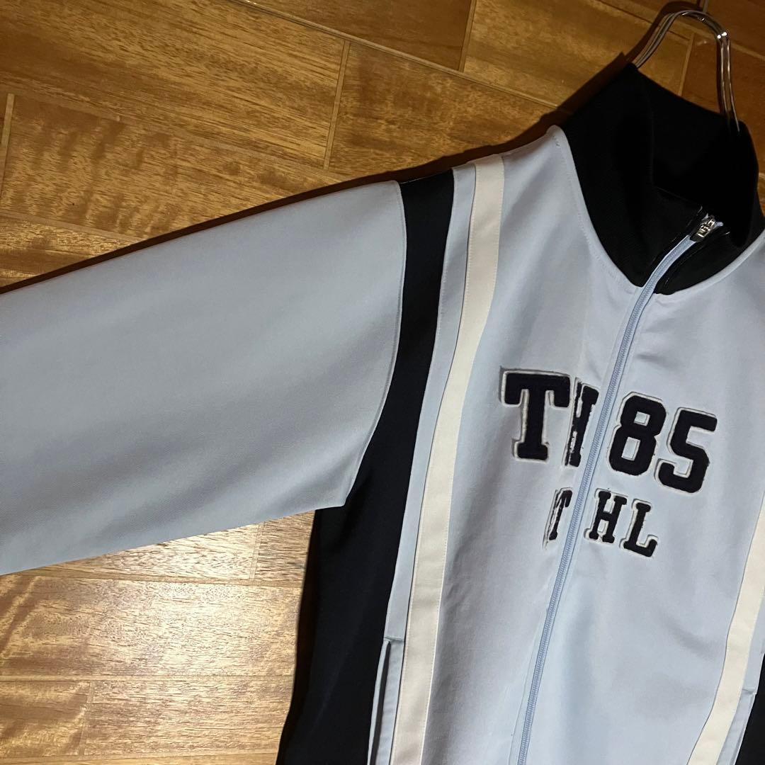 トミーヒルフィガー　トラックジャケット　ジャージ　水色　ネイビー　刺繍　L〜XL
