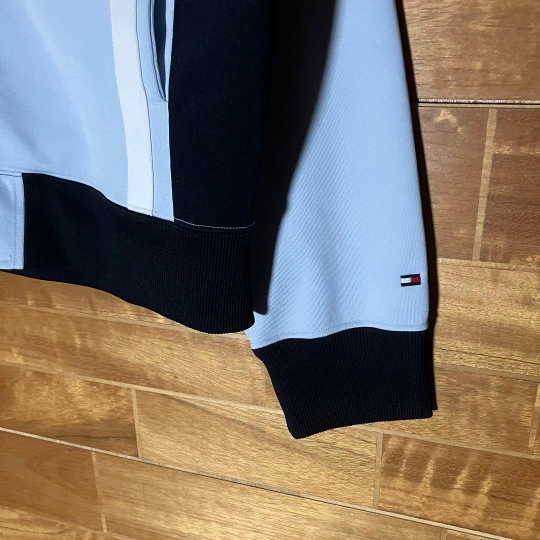トミーヒルフィガー　トラックジャケット　ジャージ　水色　ネイビー　刺繍　L〜XL