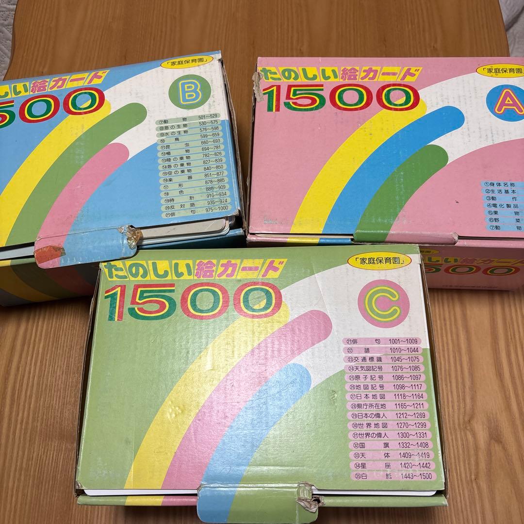 七田式⭐︎家庭保育園⭐︎たのしい絵カード 1500枚セット A B C