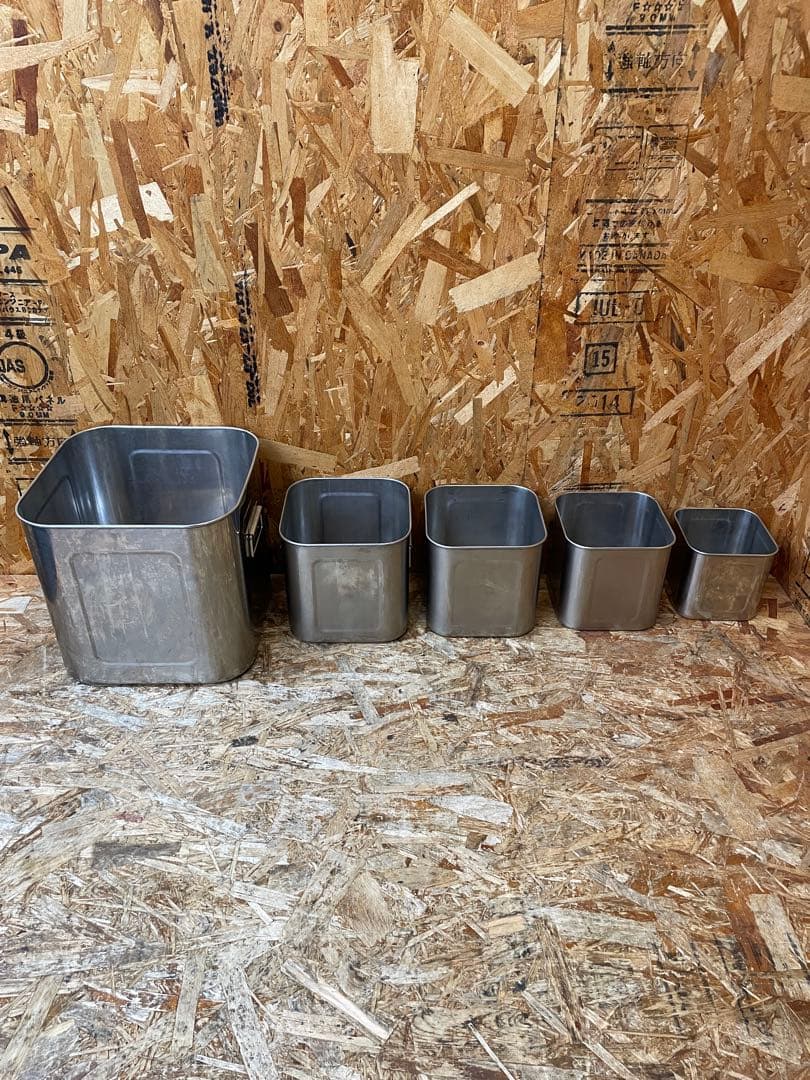 C(7588) ユキワ 深型 角キッチンポット 5個 ステンレス 業務用 厨房用