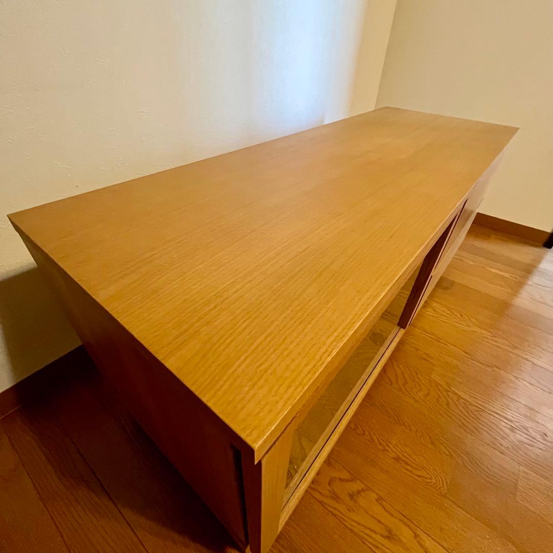無印良品 オーク材 AVボード テレビ台 幅110cm 引き出し付き ナチュラル