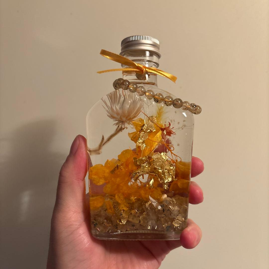 金箔入りのゴールドパワーハーバリウム！ルチル入り！