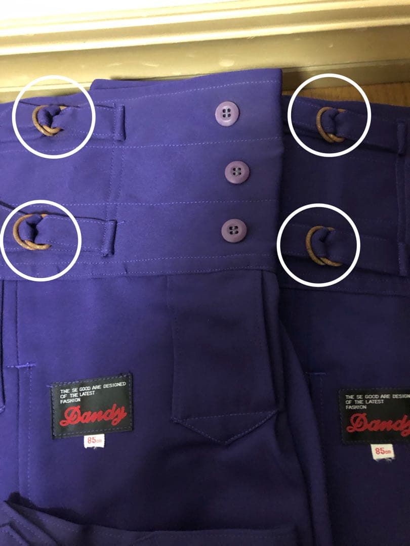 ⭐︎日本製⭐︎三つボタンニッカ【エンジ】【紫】17本