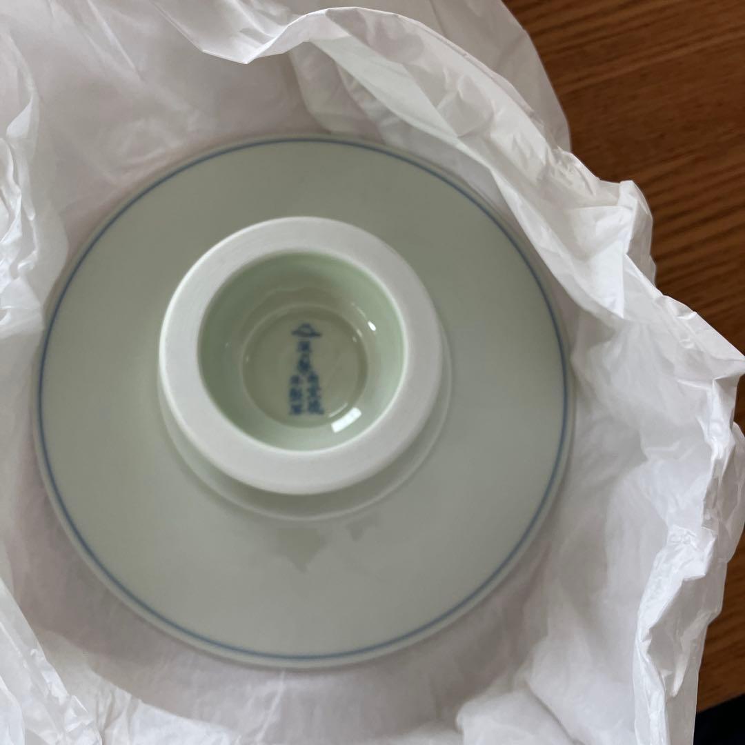 深川製磁 高級　明宣徳年製写印 瑠璃地 草花折枝白抜紋 白花紋 菓子盤 高台珍し