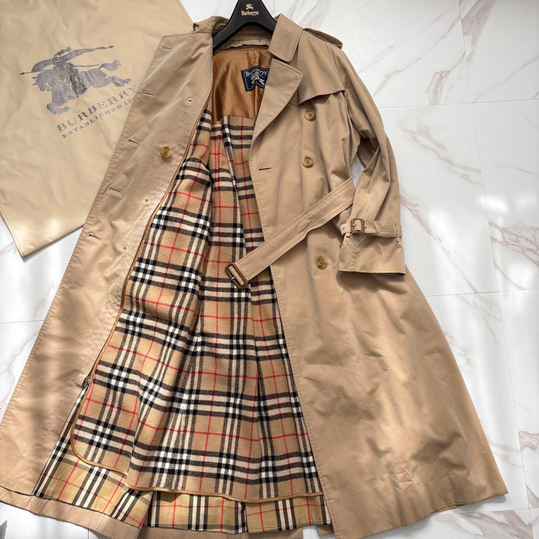 着丈114 ◆バーバリー ライナー ベルト付 トレンチコート マキシ丈