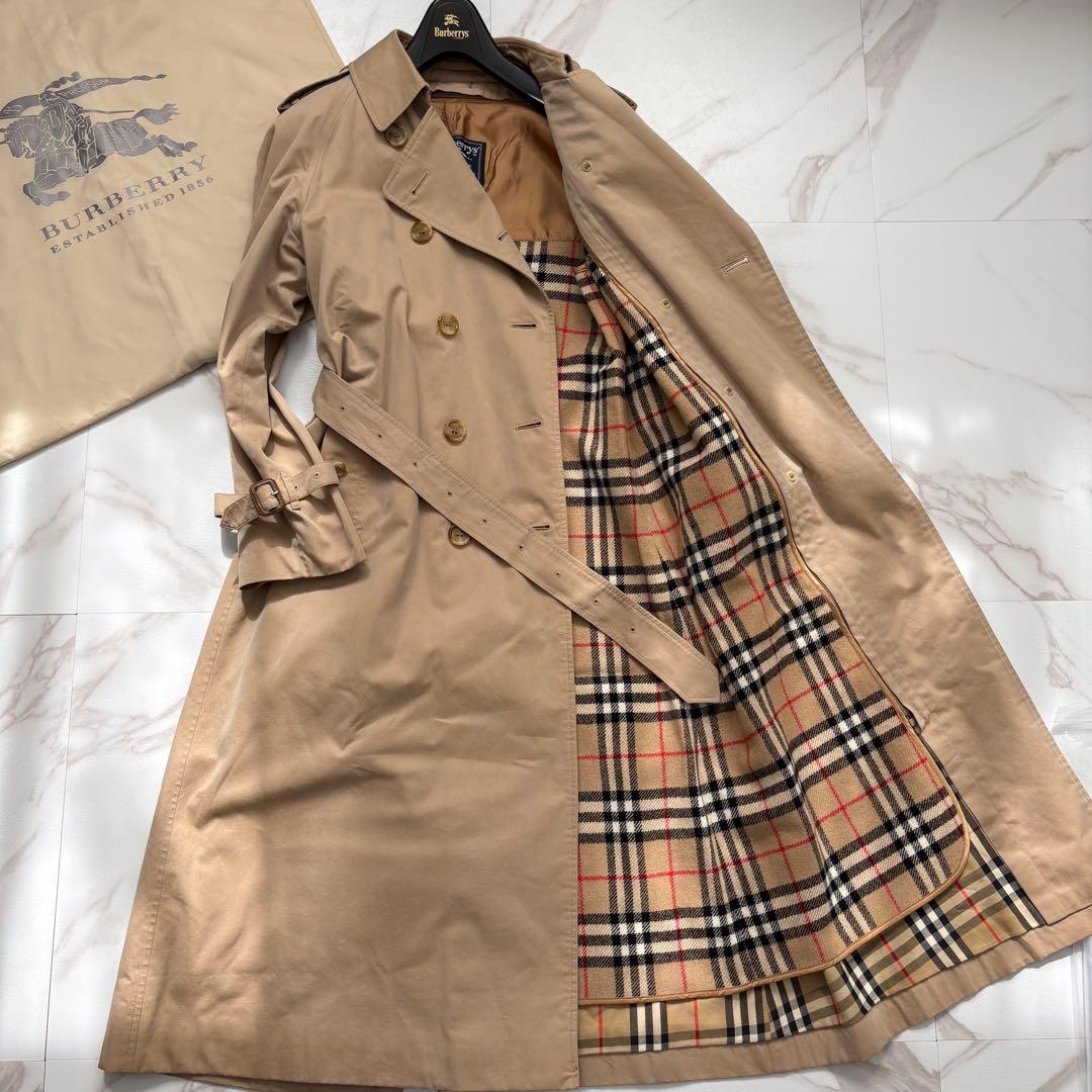 着丈114 ◆バーバリー ライナー ベルト付 トレンチコート マキシ丈