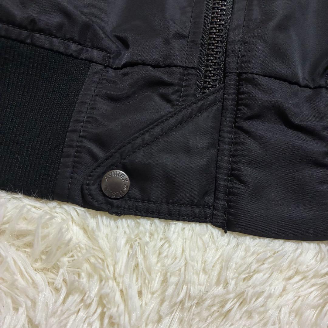 極美品 AVIREX フライトジャケット アーチロゴ コマーシャルロゴ M 黒