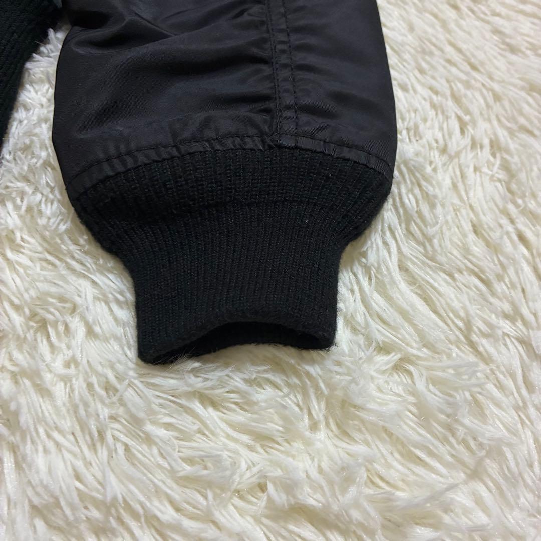 極美品 AVIREX フライトジャケット アーチロゴ コマーシャルロゴ M 黒