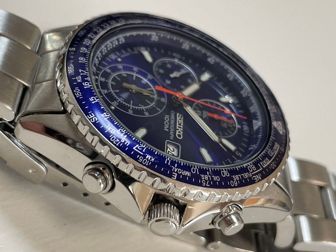 SEIKO パイロットクロノグラフ 腕時計100M