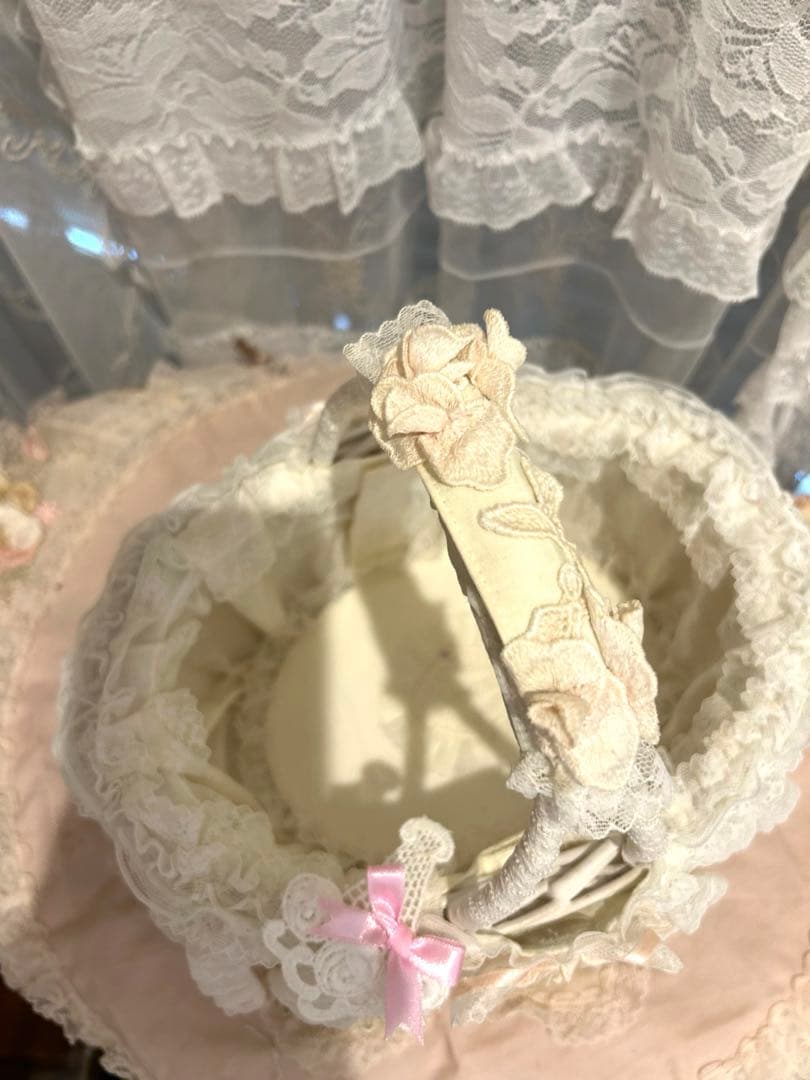 タク付き新品未使用さえらヒスクローネコットン 割烹着おまけ❤️さえらフリフリカゴ❤️