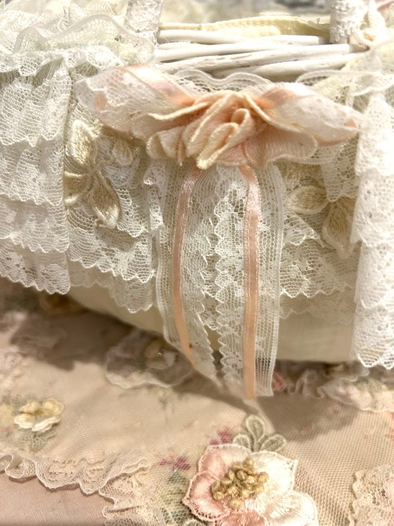 タク付き新品未使用さえらヒスクローネコットン 割烹着おまけ❤️さえらフリフリカゴ❤️