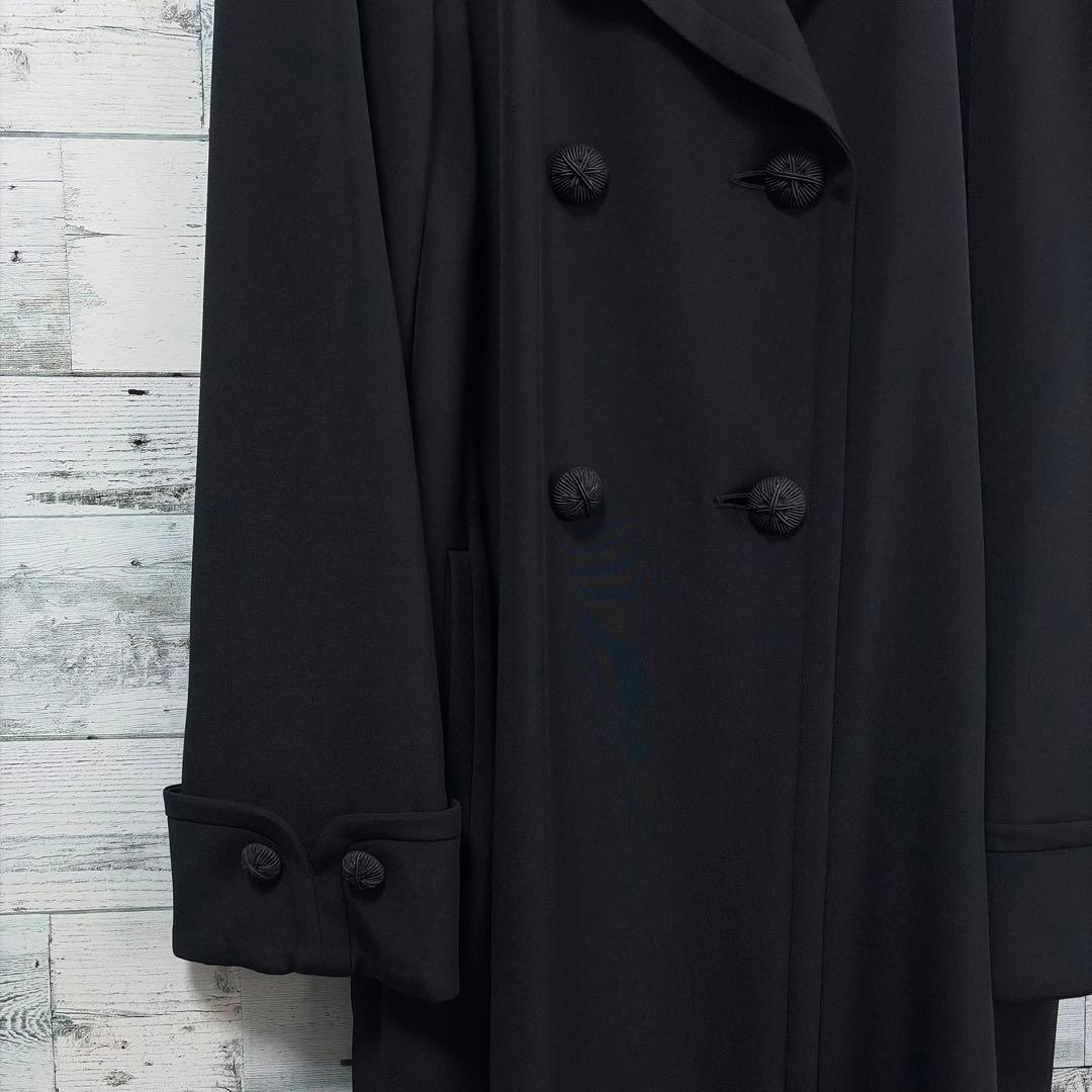 ☆大きいサイズ・13＋☆レリアン　ダブルコート　ロングコート　装飾ボタン　シルク