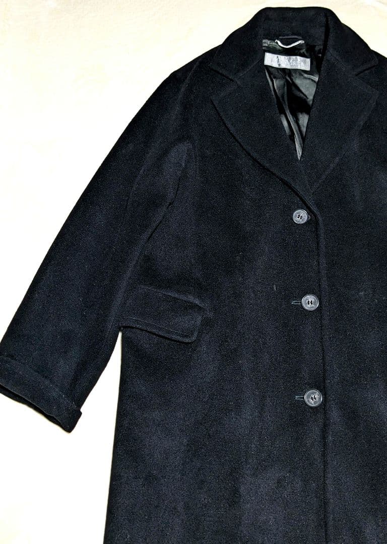 MaxMara マックスマーラ　マキシ丈　スーパーロングコート　黒　銀タグ