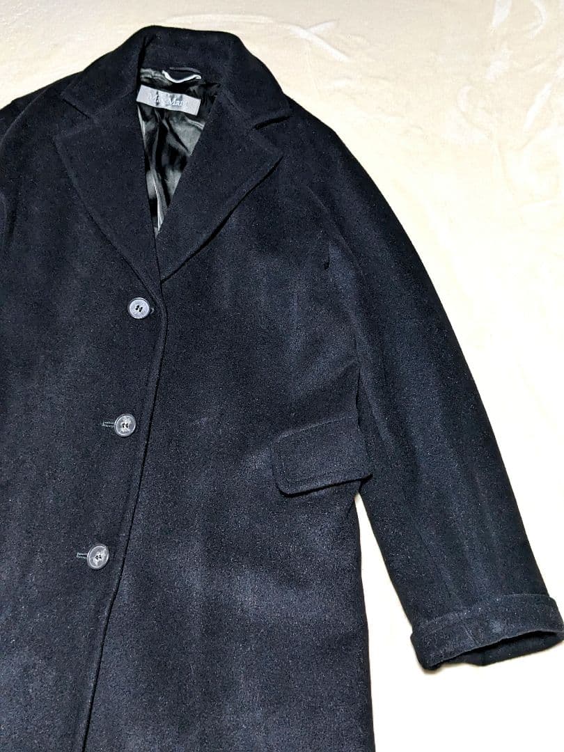 MaxMara マックスマーラ　マキシ丈　スーパーロングコート　黒　銀タグ