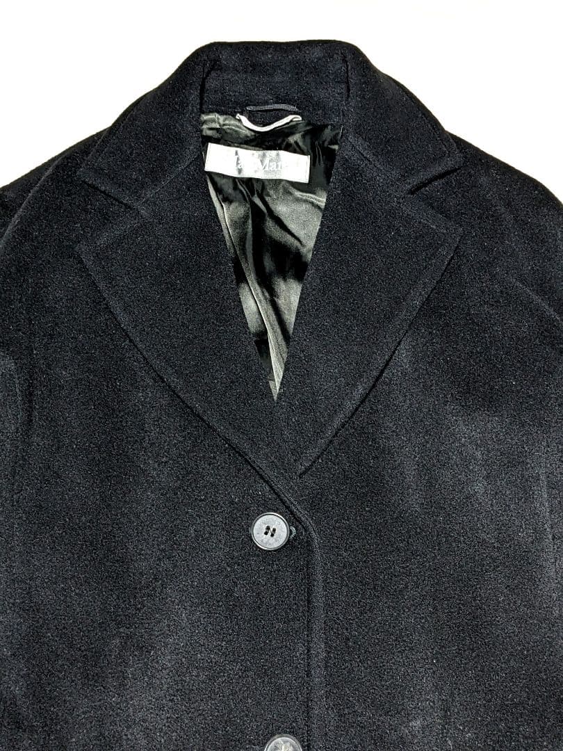 MaxMara マックスマーラ　マキシ丈　スーパーロングコート　黒　銀タグ