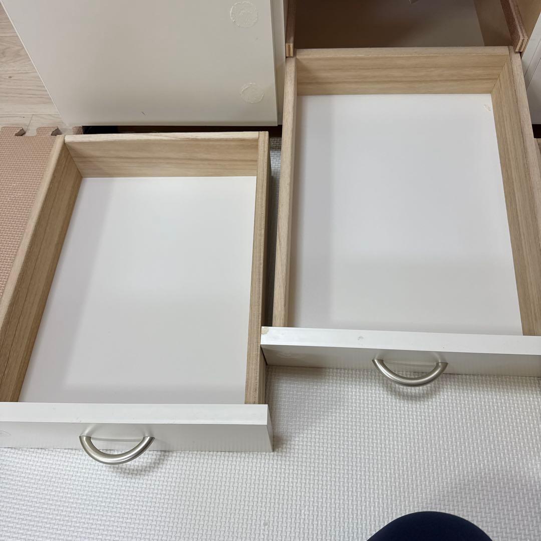 キッチンカウンター　ホワイト　引き出し　コンセント付き【引き取り限定】