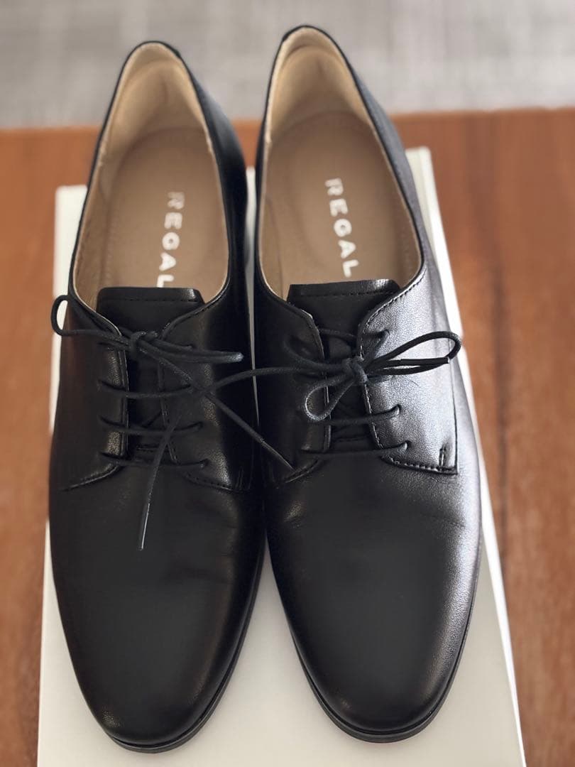 REGAL ブラック レースアップシューズ ヒール4.5cm