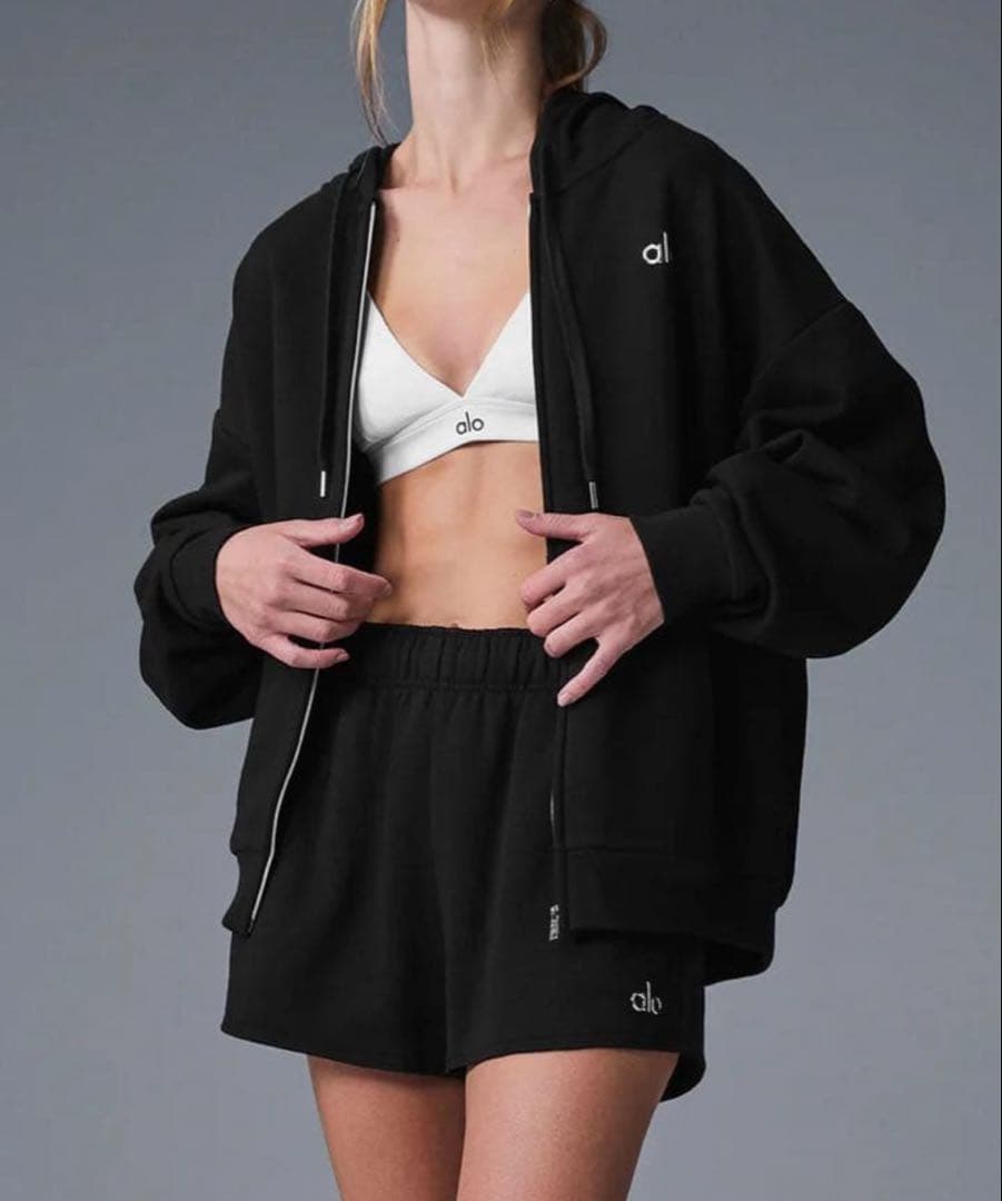 極美品 alo Accolade Full Zip Hoodie Ｓ 黒