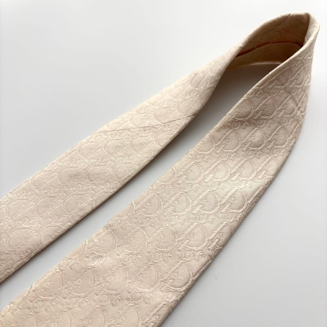 ꧁美品꧂ クリスチャンディオール ネクタイ トロッター オブリーク ホワイト