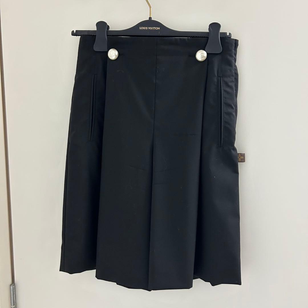 ブラック ダブルボタン キュロット