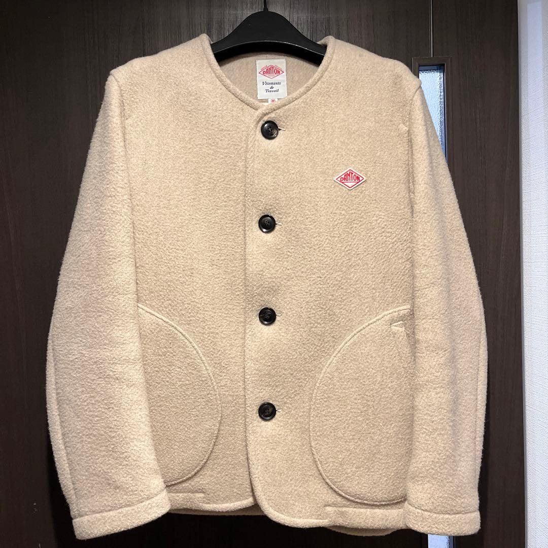 ダントン ノーカラージャケット 36 ベージュ