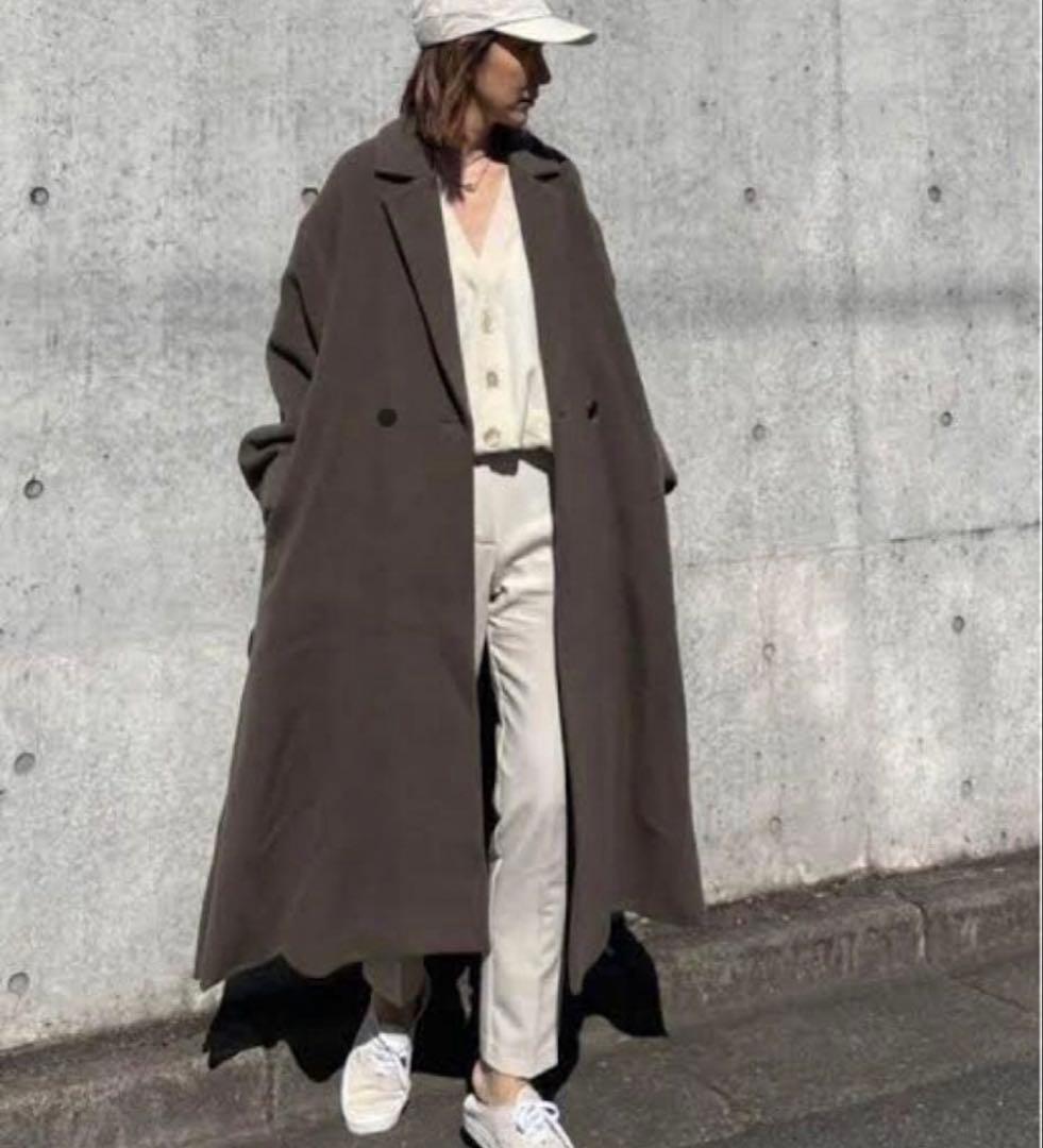 ケイシラハタ ボリュームコート ロング オーバーサイズ バックベルト イタリア