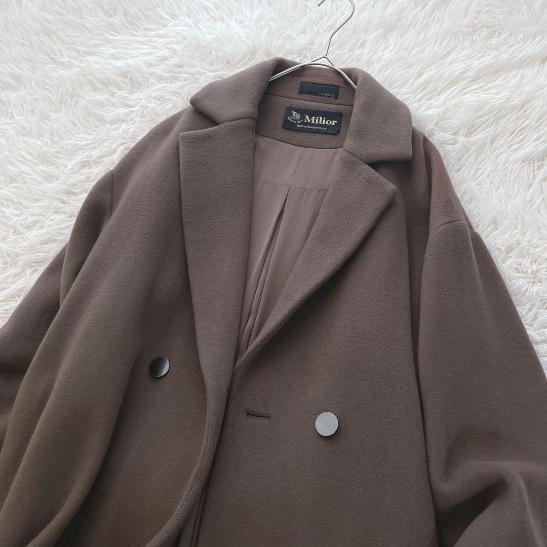 ケイシラハタ ボリュームコート ロング オーバーサイズ バックベルト イタリア