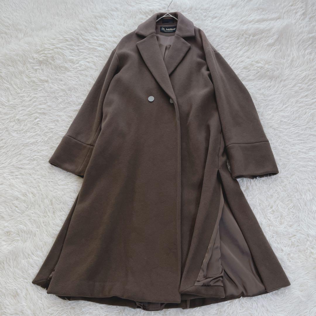 ケイシラハタ ボリュームコート ロング オーバーサイズ バックベルト イタリア