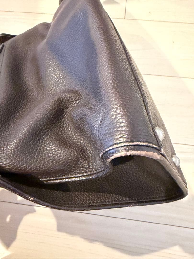 TOD'Sダークブラウン レザー トートバッグ