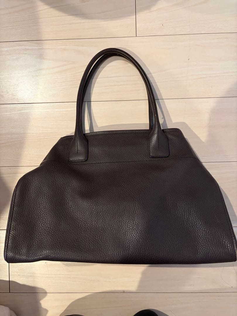 TOD'Sダークブラウン レザー トートバッグ