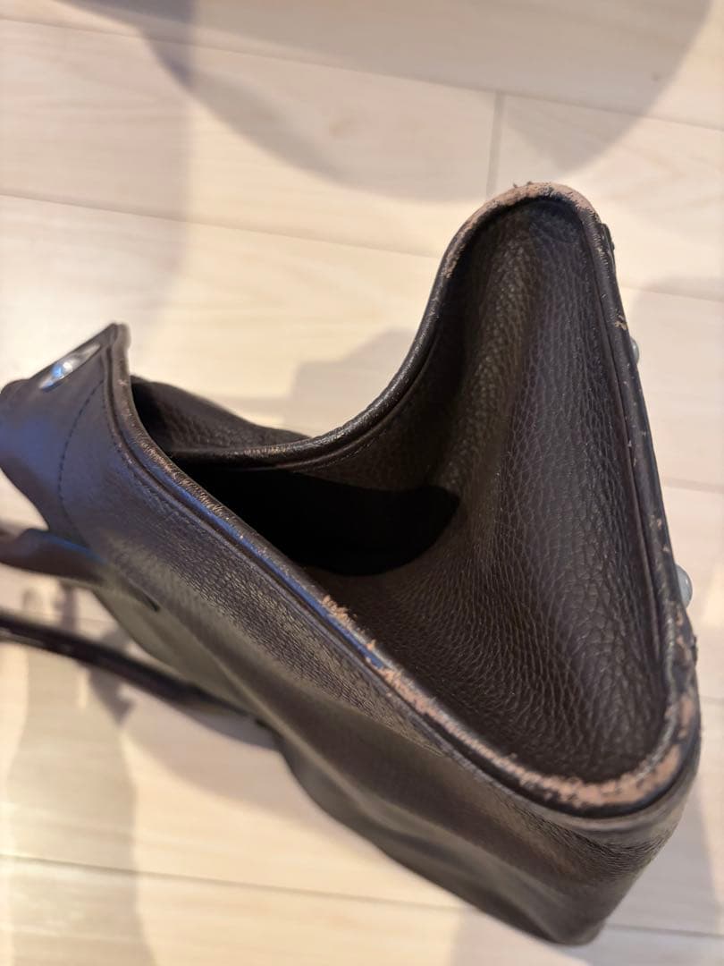 TOD'Sダークブラウン レザー トートバッグ