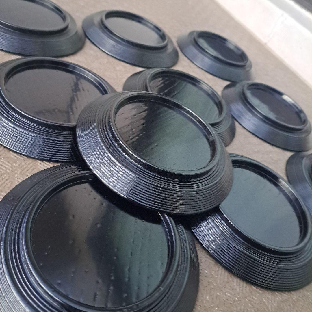 【平安表派 川瀬表完作 佐野長寛写 変絵 銘々皿×10客】天然木製　未使用/長期