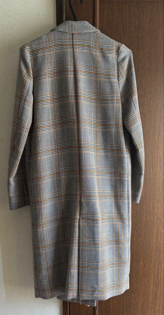 MSGM チェックフリルデザインチェスターコート　38