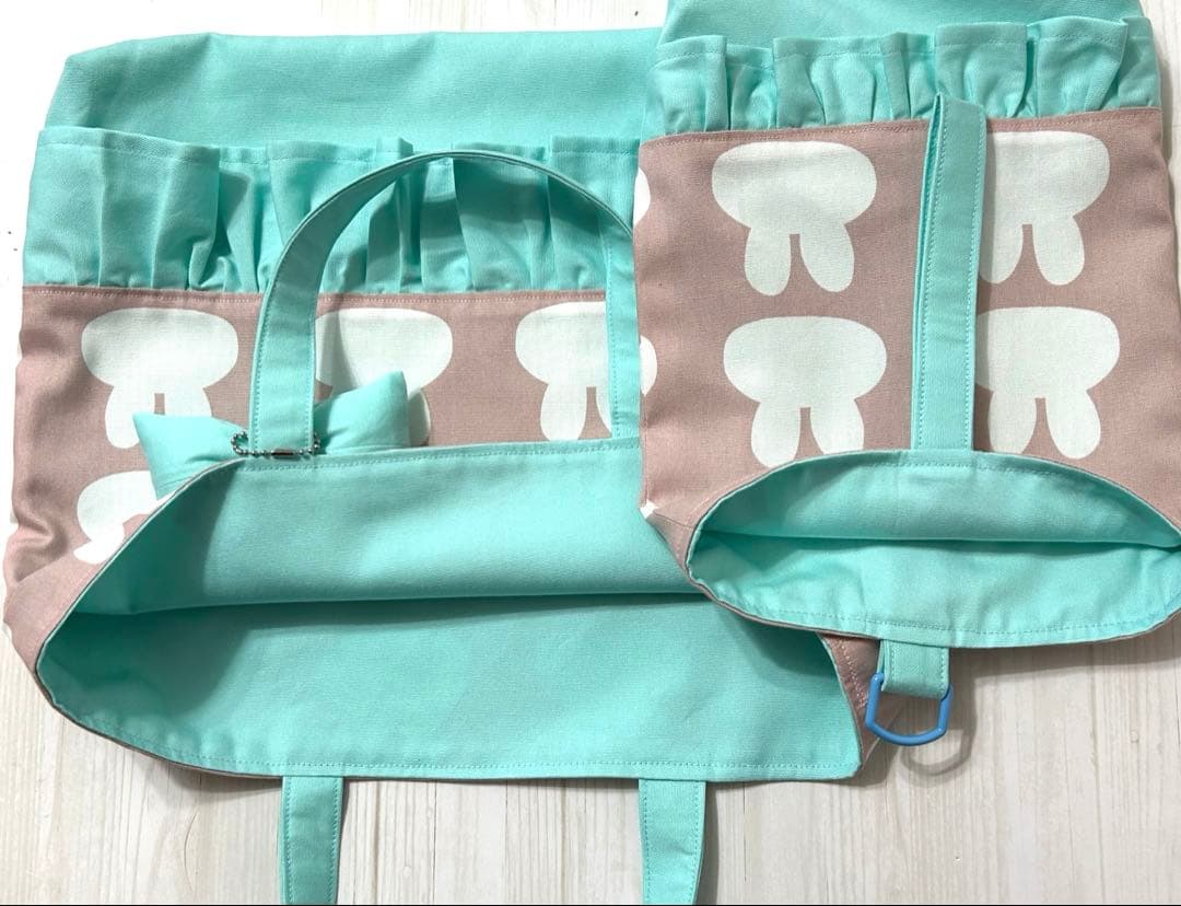 Erioですレッスンバッグ　上靴入れ　体操着入れ　給食袋　ランチョンマット